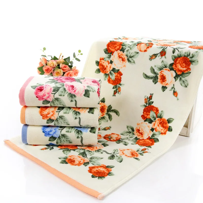 

3pcs 2020 New Luxury 100% Cotton Towel with Bath Towels New Women Peony Beach Towel Bathroom Set for Family Guest Bathrooms Gym