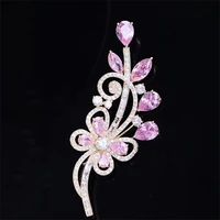 plant vine brooches pins for women 2022 luxury wedding brand jewelry corsage suit pin new fashion bridal zirconia flower brooch
