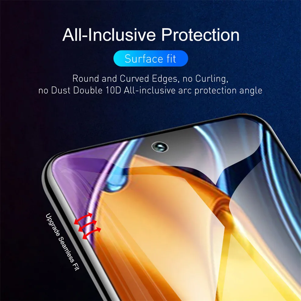 1~5 Hydrogel Film + Lens,For Xiaomi Poco X3 F4 GT X4 Pro 5G Hidrogel Poko X3 Pro NFC Screen Protector Poco M3 M4 Pro Soft Glass