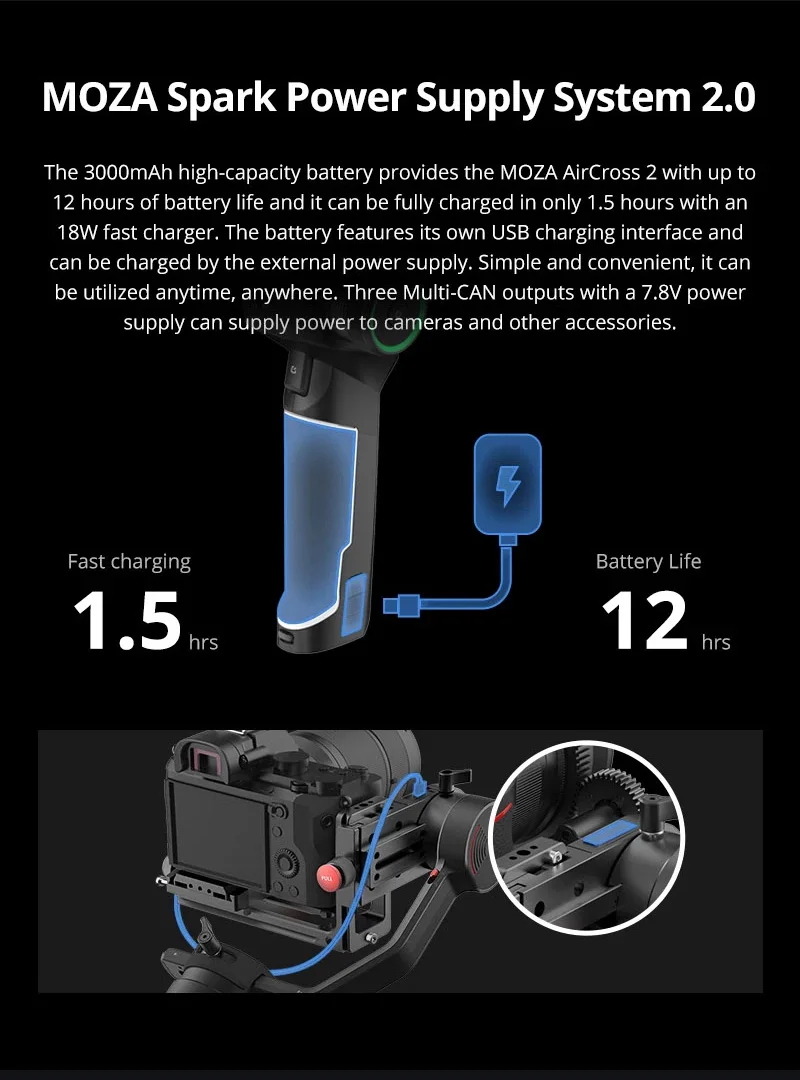 Moza Aircross 2 3,2 кг Полезная нагрузка ручной карданный стабилизатор для Nikon Sony Canon беззеркальная DSLR камера VS Zhiyun DJI стабилизатор