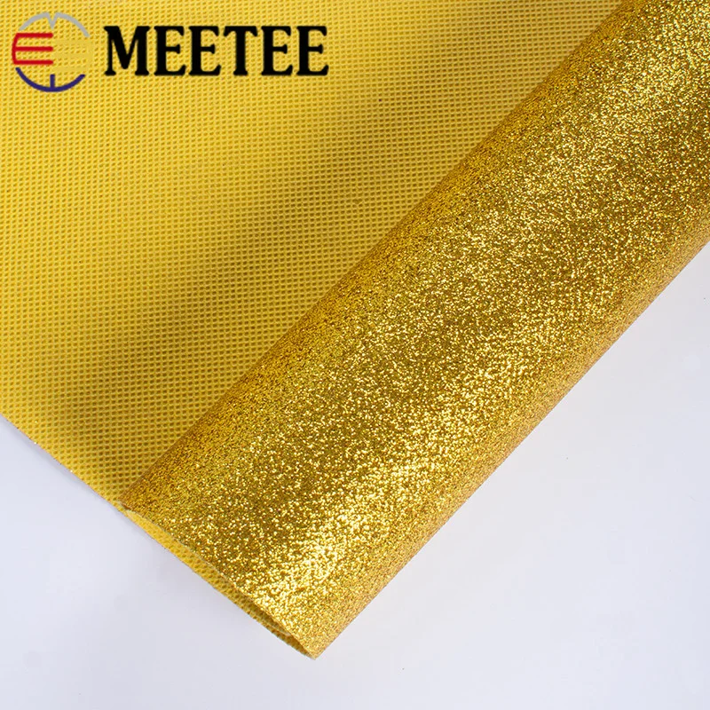 Meetee 50x0 5 см мм толщиной ПВХ Синтетическая кожа ткань Нетканая блестящая DIY сумки