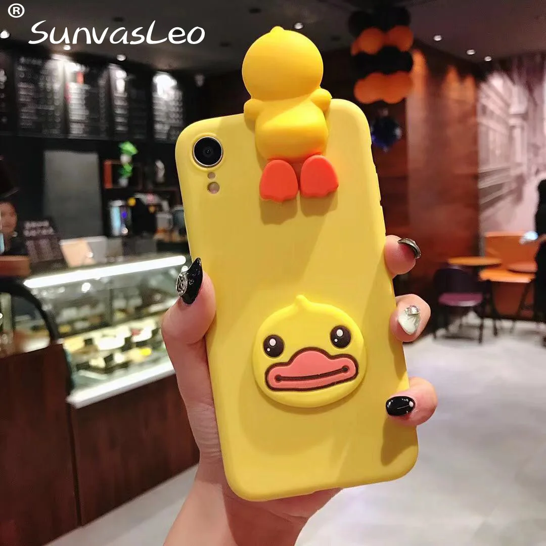 Yellow Duck 3D мультфильм животных мягкий чехол для телефона задняя крышка для samsung S6 S7 S8 S9 S10E S10 Плюс/M10 M20 M30/Note 8/9 A20 A30 A40 A50 A70 - Цвет: Yellow Duck