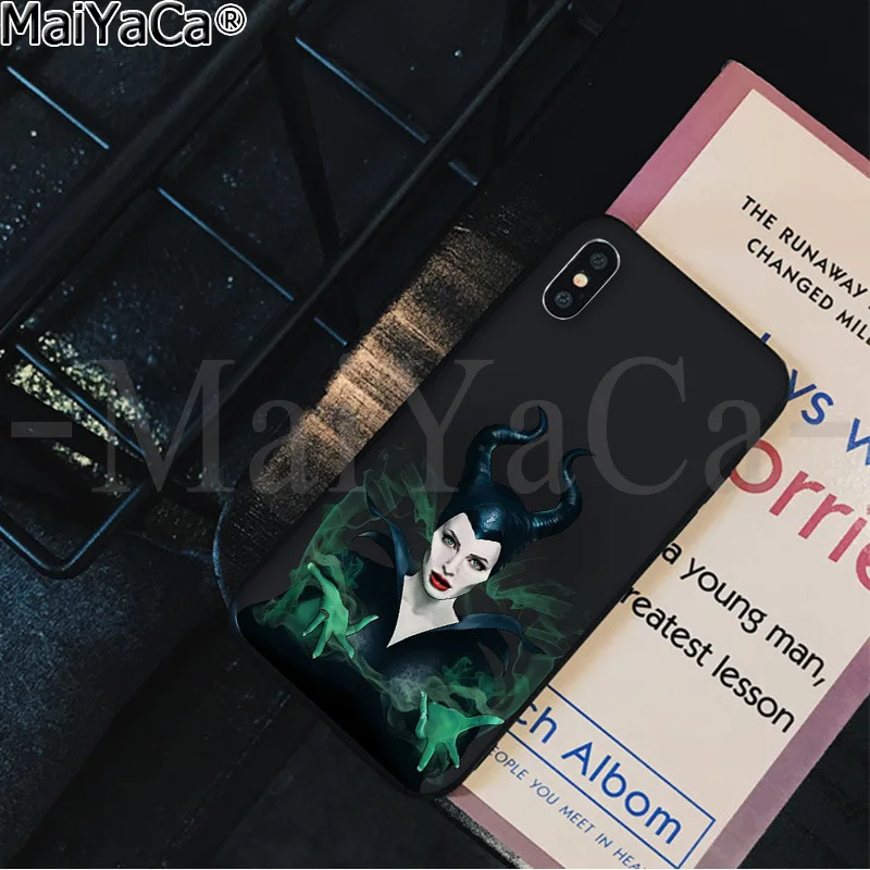 MaiYaCa ведьма малефисент черный ТПУ мягкий резиновый чехол для телефона iPhone X XS MAX 6 6s 7 7plus 8 8Plus 5 5S SE XR