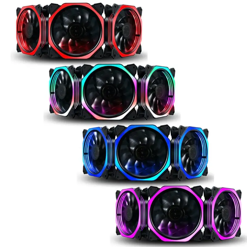 

1PC 12cm Double Aperture Multi-colored Silent LED Computer Case PC Cooling Fan 12V Cooling Fan