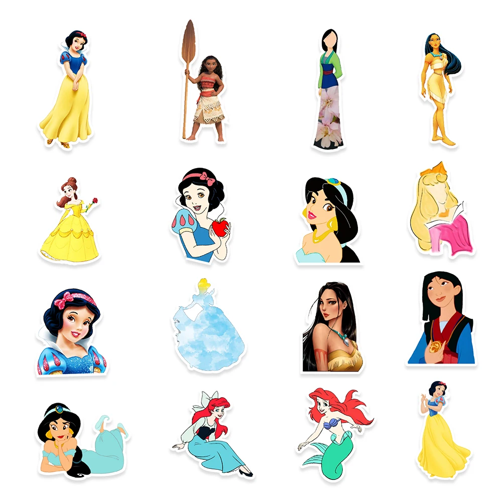 10/30/50 шт. Наклейки принцессы Диснея SnowWhite Золушка водостойкие наклейки для