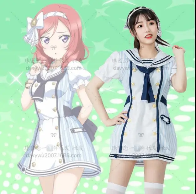 Золотой Love live Lovelive Umi Kotori Nico Rin Eli пиратский костюм для косплея Костюм Моряка - Цвет: Золотой