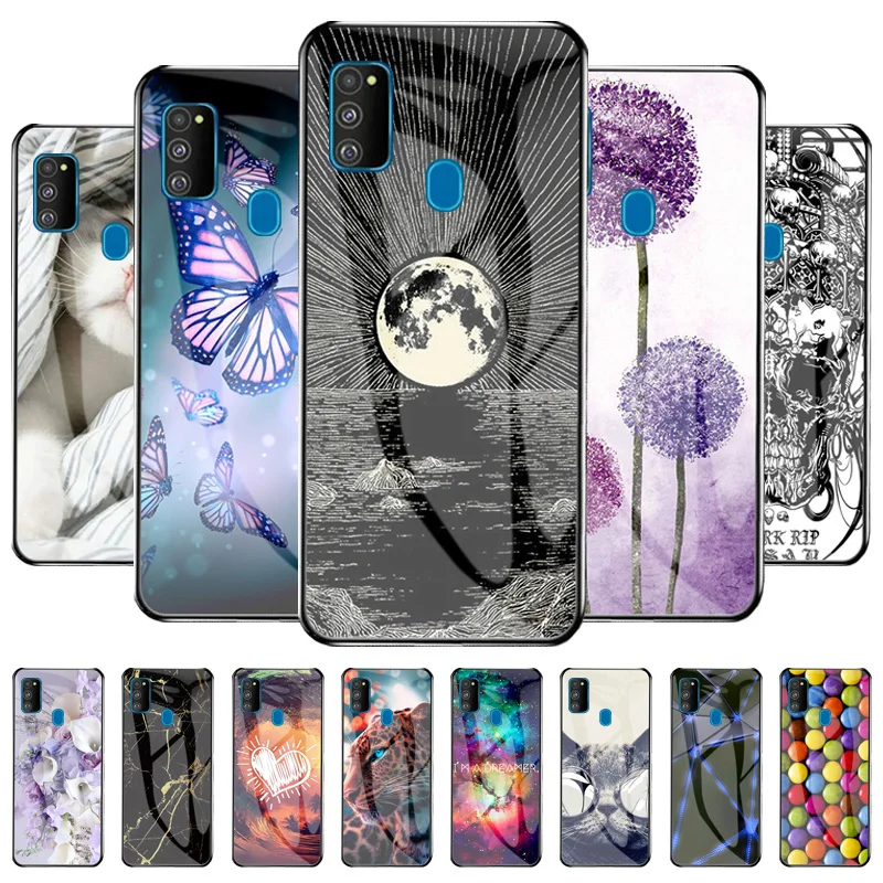 

Tempered Glass Case For Samsung Galaxy M30 Cases Cute Bumper On Samsung M30s M21 SM-M307FN/DS 6.4 inch Soft Silicon Phone Funda