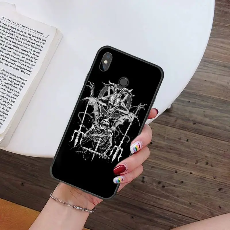 

Goat Head Satan design pattern high quality coque Phone Case For Xiaomi Redmi note 7 8 9 t k30 max3 9 s 10 pro lite
