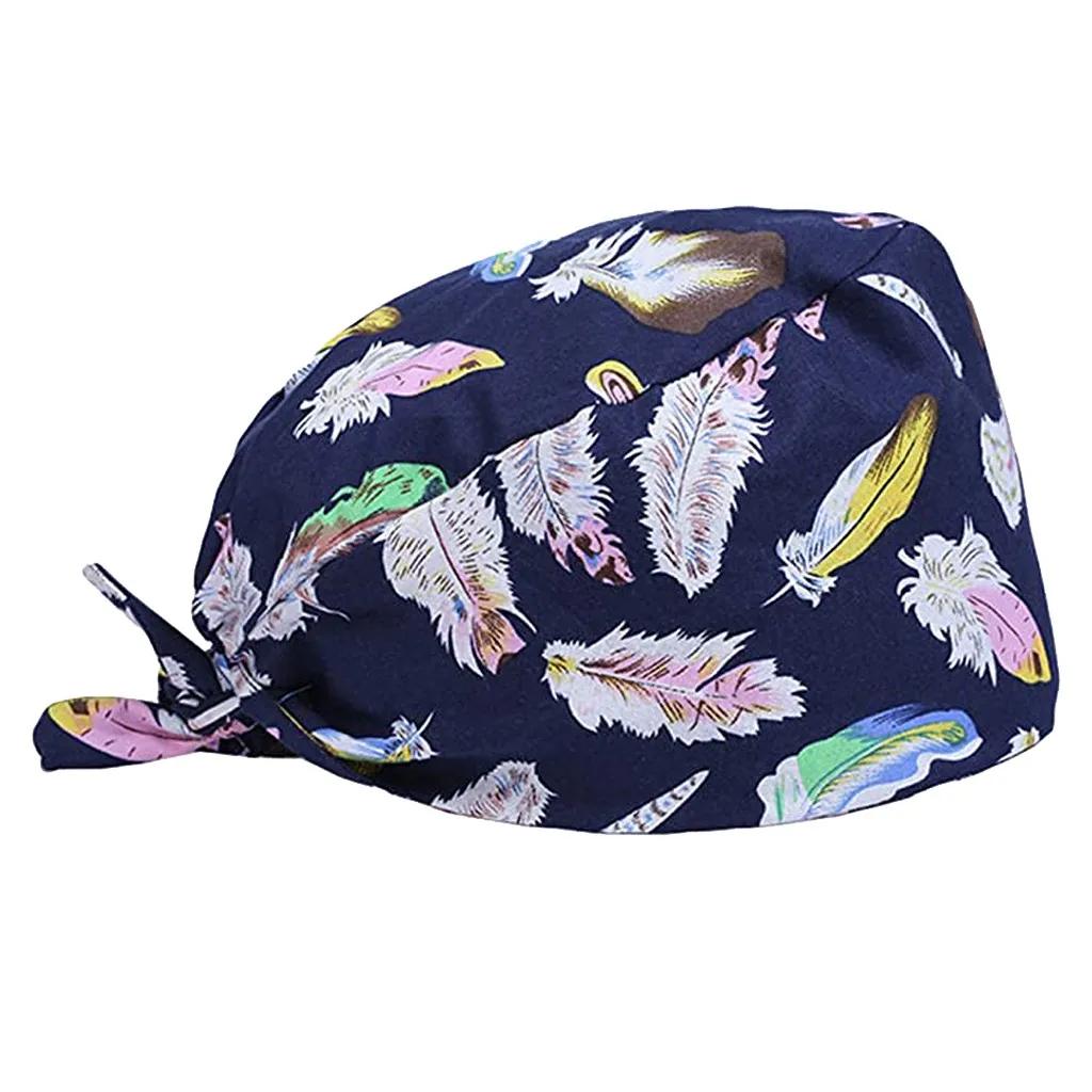 Fashion Cute Animal Print Turban Scarf Scrub Bouffant Cap With Sweatband Hat For Women/men Masque Lavable | Аксессуары для одежды