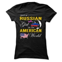 just a russian girl in an american world funny graphic phrase t shirt summer cotton o neck short sleeve womens t shirt new