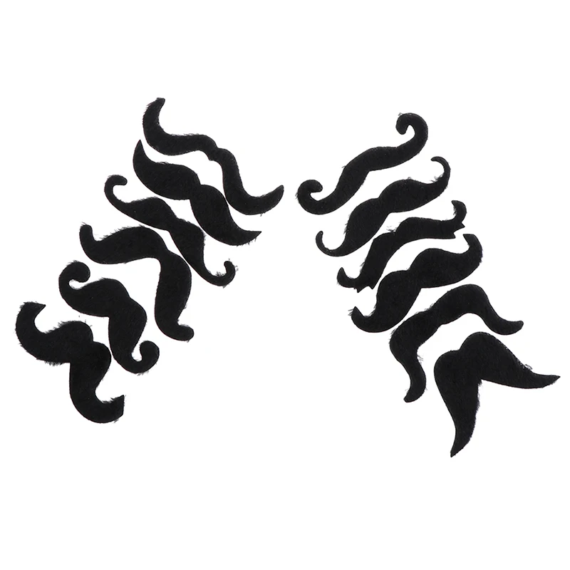 

12pcs Funny Costume Mustache Pirate Party Halloween Cosplay Fake Mustach Beard Whisker Kid Adult Novelty Party Supplies