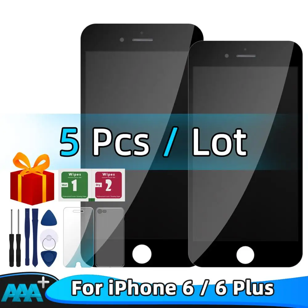 5 шт./лот AAA + ЖК дисплей для iPhone 6 сменный сенсорный экран plus без битых пикселей