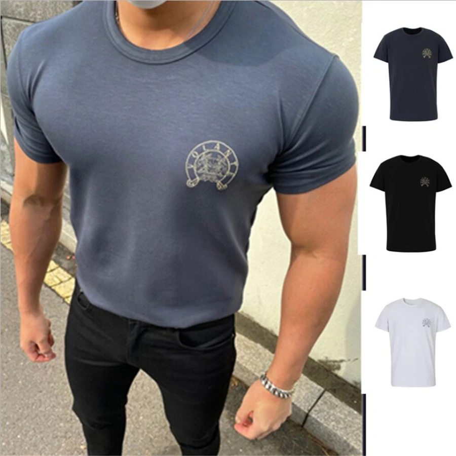 

LYZKH.Men's fashion casual short sleeves T-shirt fitness tee top