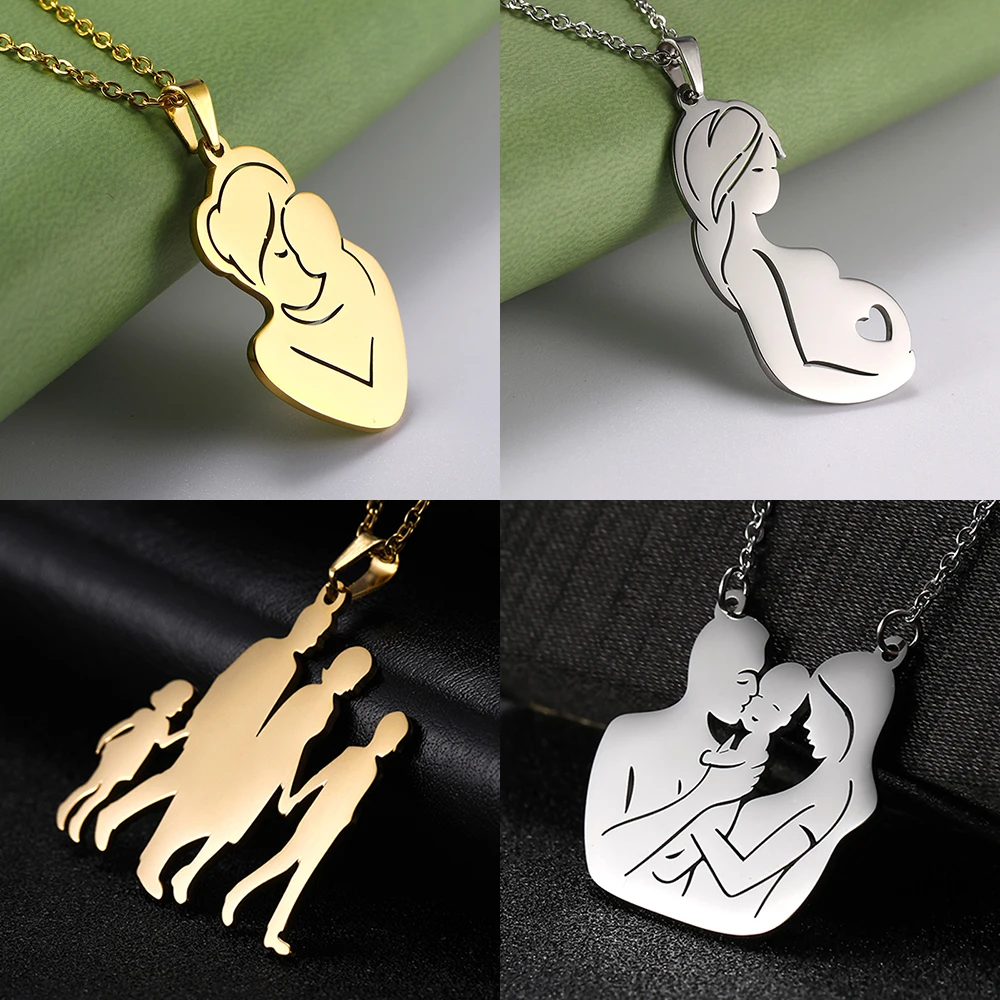 Dowapara мода нержавеющая сталь Ювелирные изделия теплый дом семья Фигура Подвеска