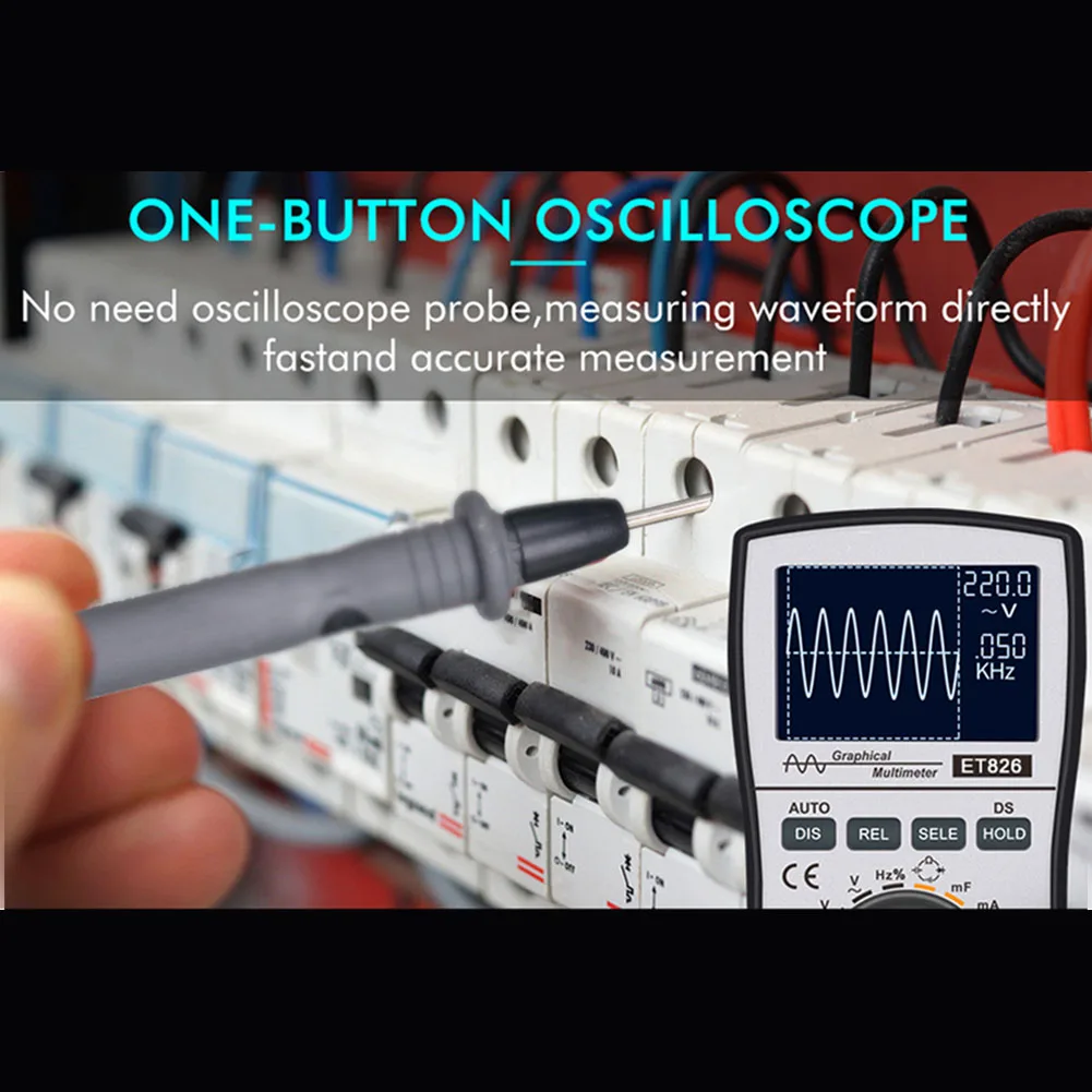 

2 In 1 Oscilloscope Multimeter DC AC Voltage Portable With Bar Graph Intelligent Digital 4000 Counts LCD Screen Diode Tester