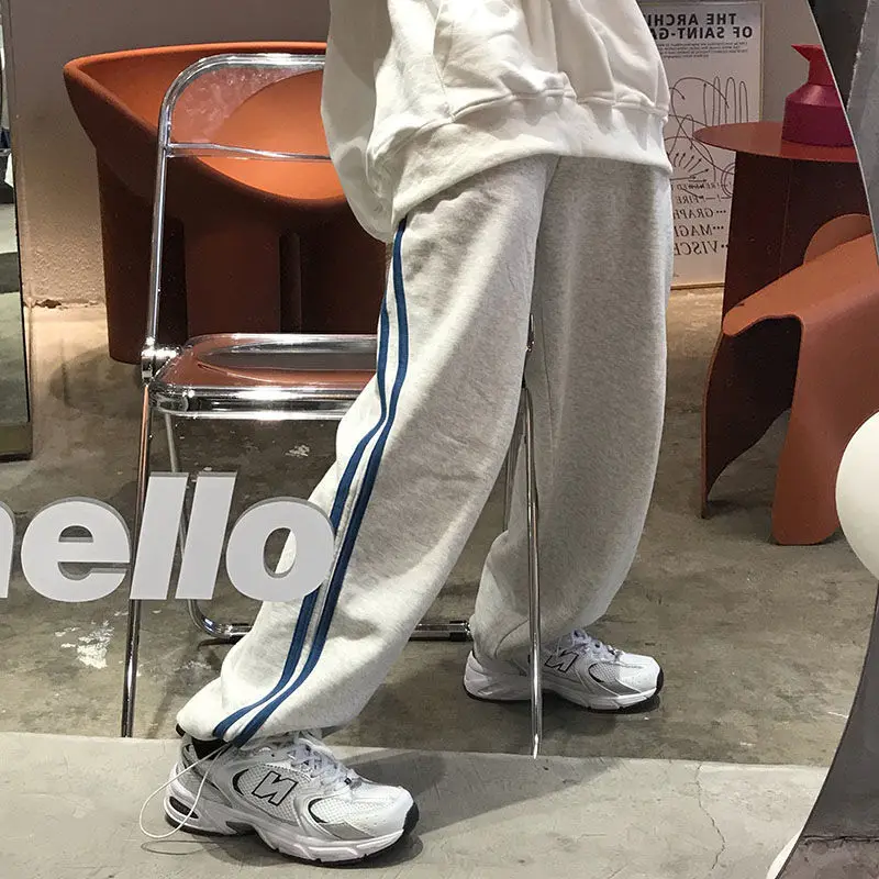 

Casual Pants Womens Spliced Two Lines Joggers Trousers Womens Chic Fall Leisure Exercise Banded Bottoms Ladies Stylish All-match