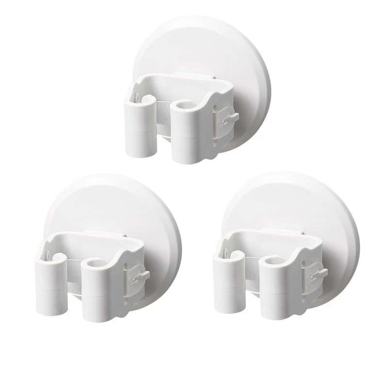 

3 Pcs Mop Broom Gripper Holders Self-Adhesive Hangers Clips Wall-Mounted Racks for Kitchen Garage Bathroom-ABUX