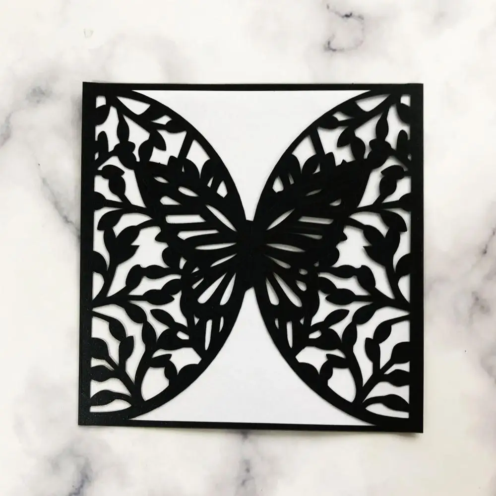 12 шт 3D бабочки пригласительные карты из Жемчужной бумаги полые Lavce Свадебный