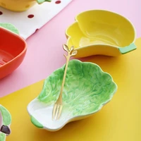 mini ceramic sauce dish cute mini fruit shaped cartoon dipping sauce bowl serving dish tableware kitchen accessories