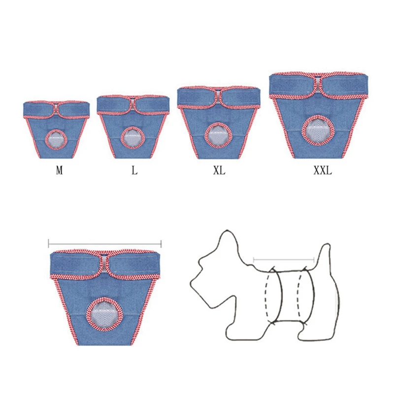 Джинсовые трусики для собак санитарные брюки подгузники домашних животных