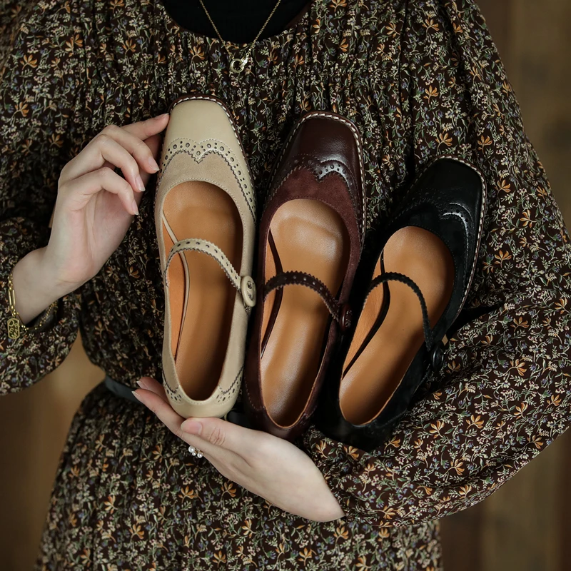 

2021 Spring New Leather Mary Jane Shoes Woman High Heels Pumps Women Shoes Luxury Designer Ladies Shoes Chaussures Femme Shoes