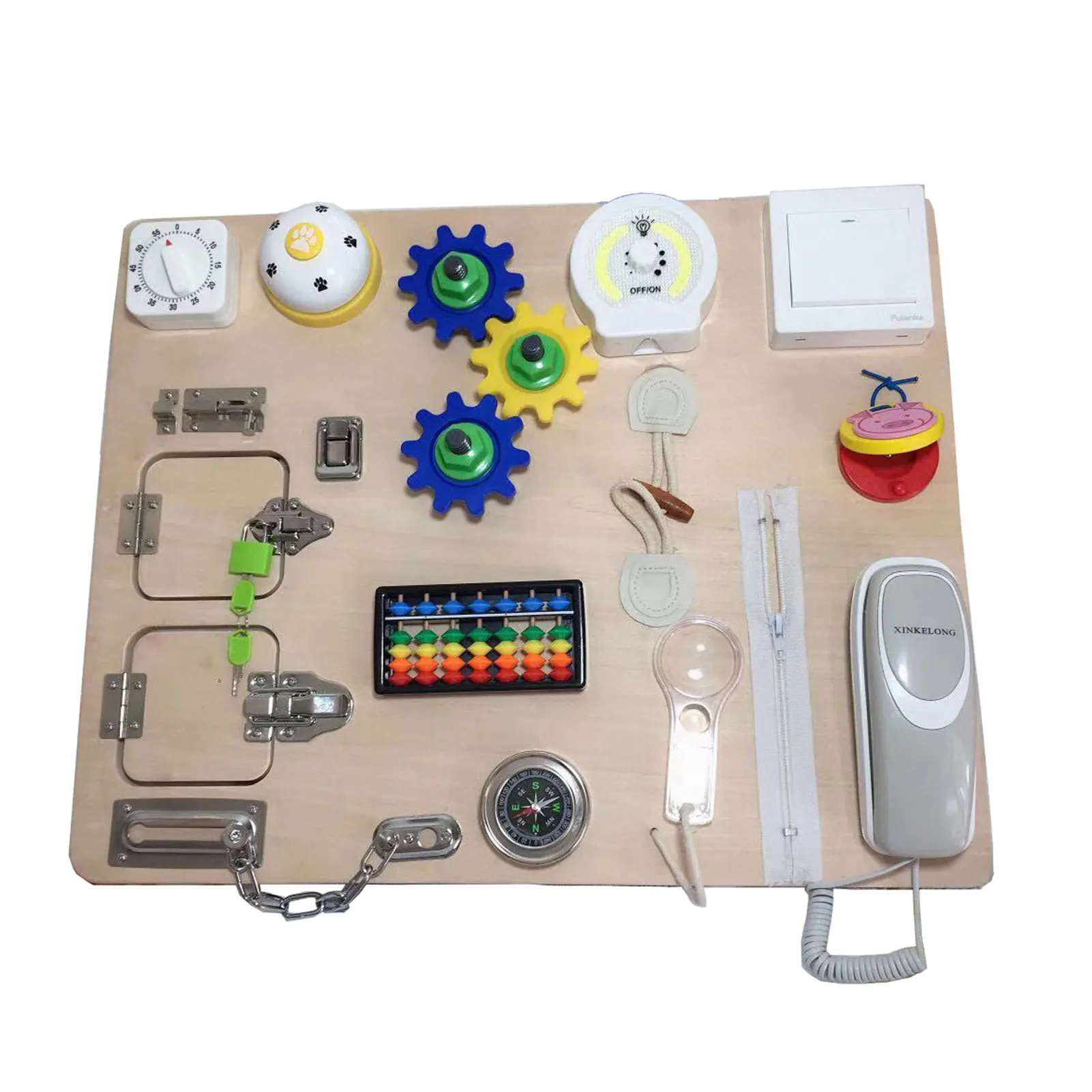 

Baby Toy Montessori Locks Latches Busying Board Wooden Early Educational Board Toy Sensory Preschool Training Game Kids Toy Gift