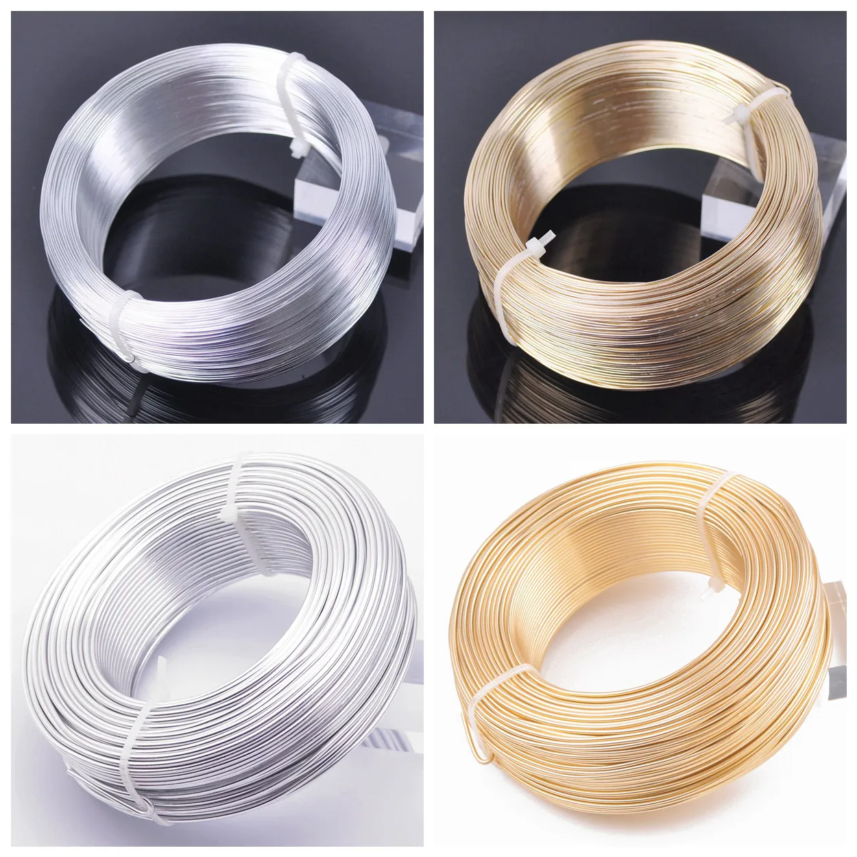 1 Large Roll 0.6mm 0.7mm 0.8mm 1mm 1.5mm 2mm 2.5mm 3mm Aluminium Soft Metal Beading Wire for Jewelry Making DIY Crafts