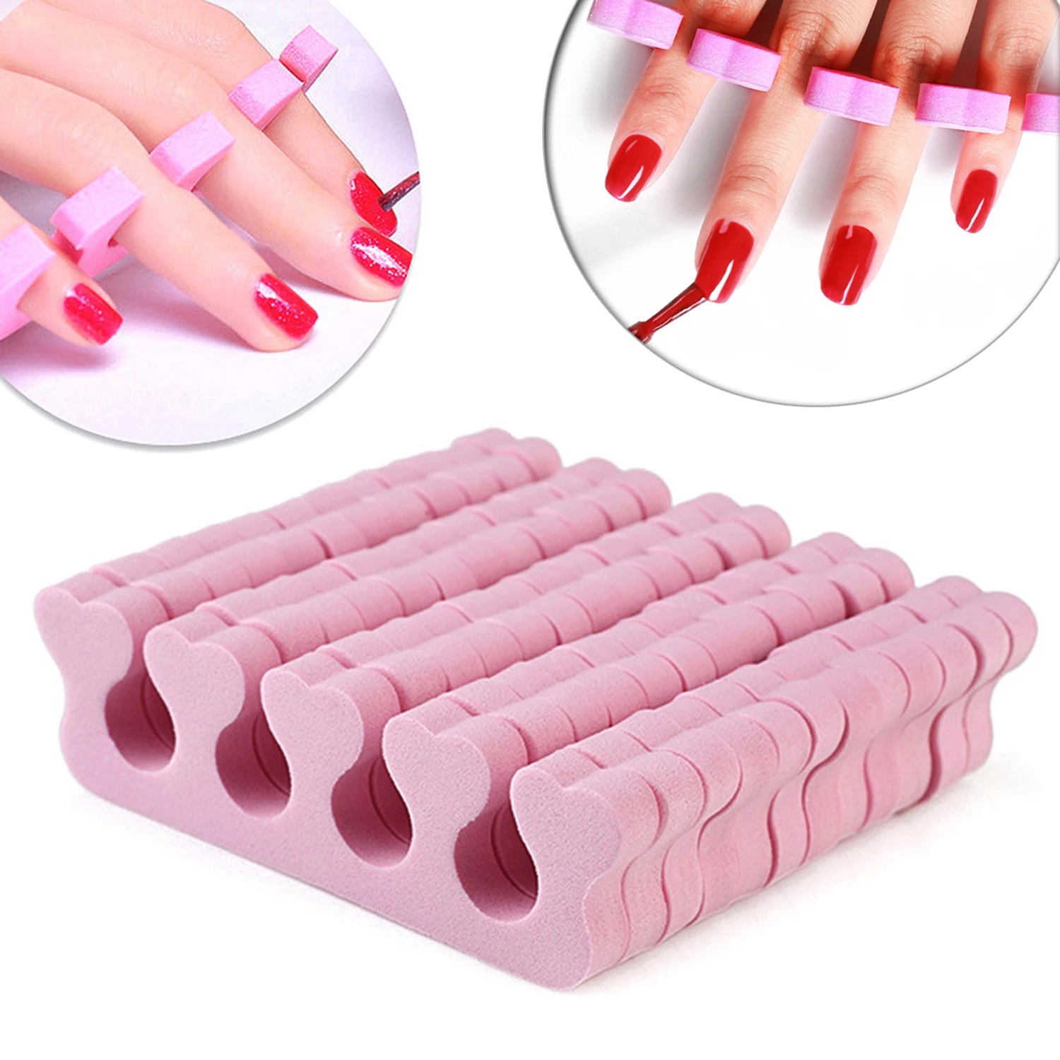 

50PCS Pedicure Toe Separators Bulk Nail Art Finger Separators Soft Foam Toe Stretcher For Toes & Finger Relaxing Holding