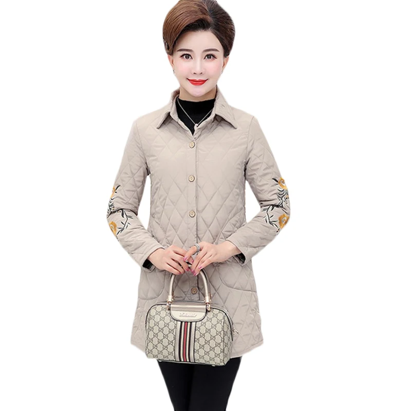 Большие размеры для женщин среднего возраста плюс хлопок теплые рубашки осень