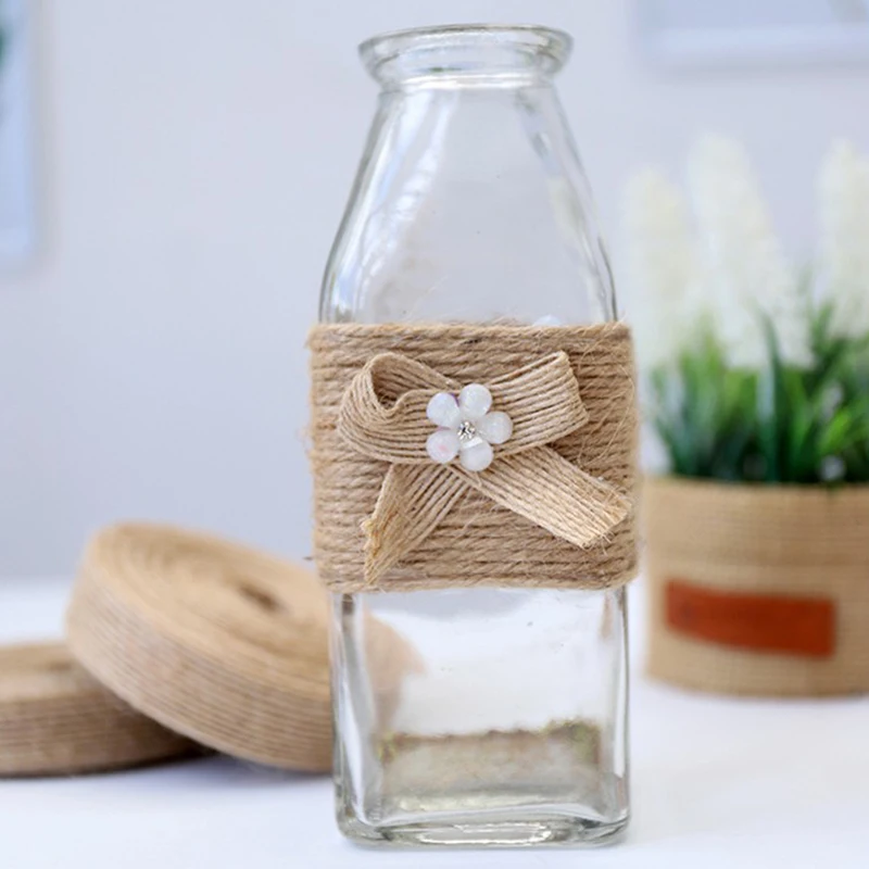 10M Natural Jute Burlap Hessian Ribbon Rolls Vintage Wedding Decoration Christmas Party Home Ornament DIY Gift Wrapping Supplies | Дом и сад