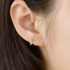 Серьги-гвоздики женские, серебряные, с фианитами