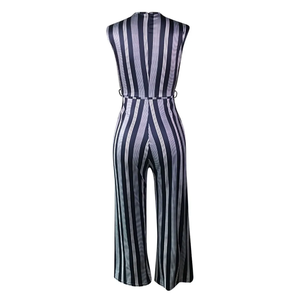 

Kancoold jumpsuit Fashion Sexy Striped Sleeveless Long Playsuit Jumpsuit office lady Streetwear new women jumpsuit 2020MAR24
