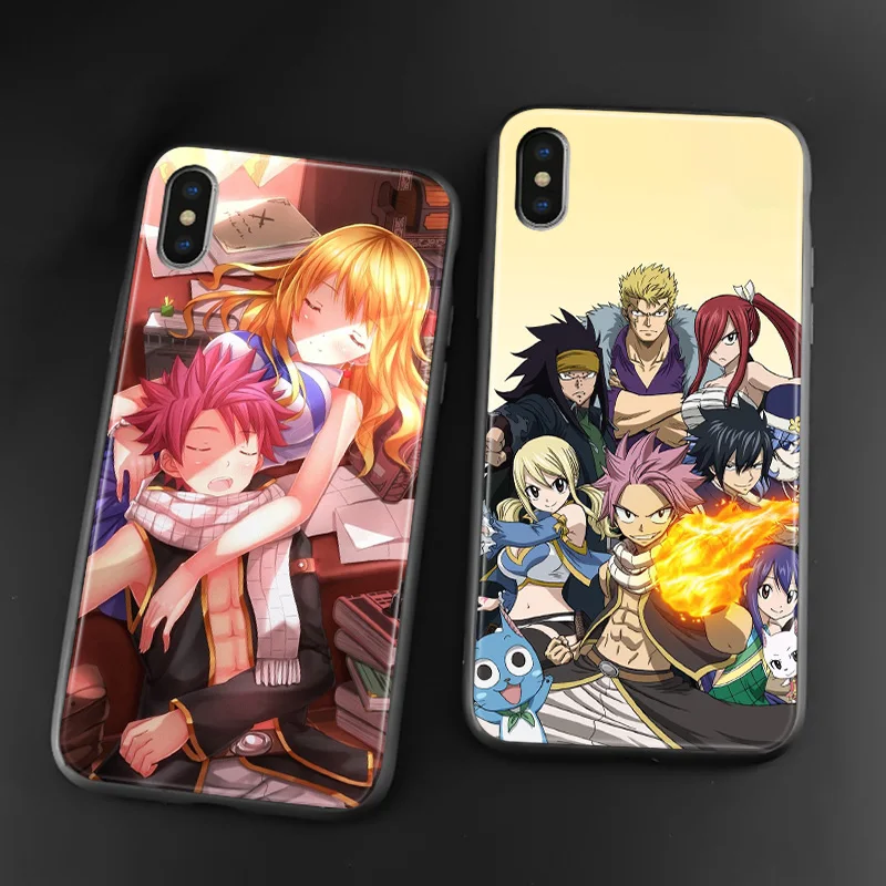 Fairy Tail Аниме Natsu Эрза персонажей для iPhone 6 6s 7 8 plus X XR XS 11 Pro Max чехлы мобильного