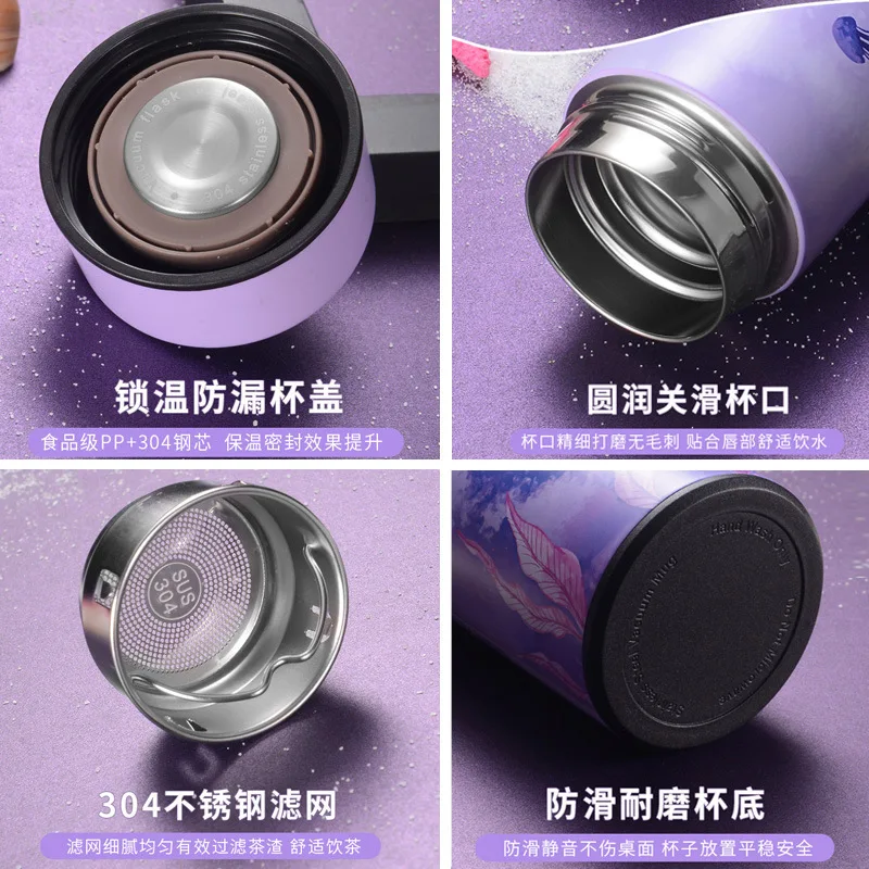 500 мл светодиодный Интеллектуальный термос чашка сенсорный дисплей температуры