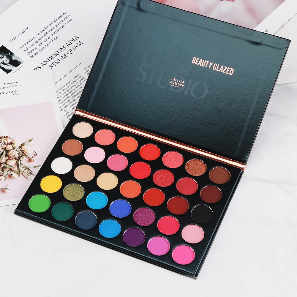 Палитра теней Beauty glazed для макияжа глазури 35 цветов тени век матовые блестящие