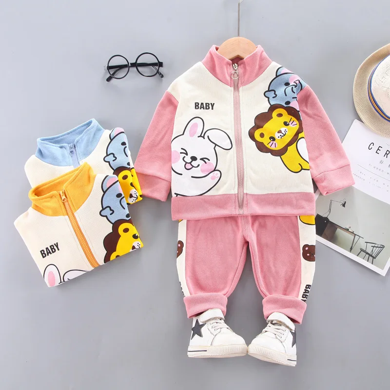 

2-7 Years Spring Autumn Cute Animals Children Clothes Boy Girl Children Clothes Baby Set Long Sleeve+trousers Sport Casual Suit