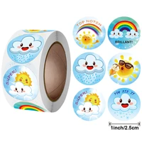 cute cartoon kids reward stickers sun rainbow clouds stickers for goodie and crafts baby shower wedding party decor 500pcsroll