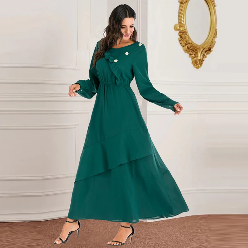 Мусульманское платье большого размера на Ближнем Востоке с неровной строчкой