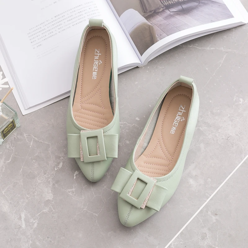 Женские туфли на плоской подошве мягкие кожаные с низкой подошвой удобные мягкой