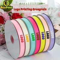 50100yards custom ribbon personalized printing grosgrain tape roll customized logo names strips 9mm 75mm rib ribbon belts