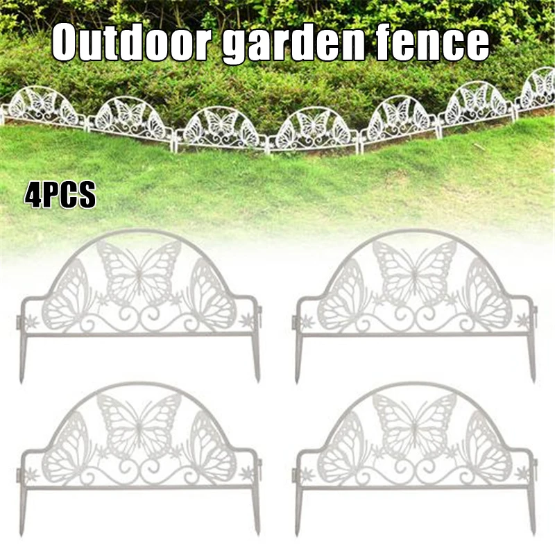 

4pcs Fence Splicable Detachable Garden Fence Reusable Decorative Courtyard Guardrail Decor