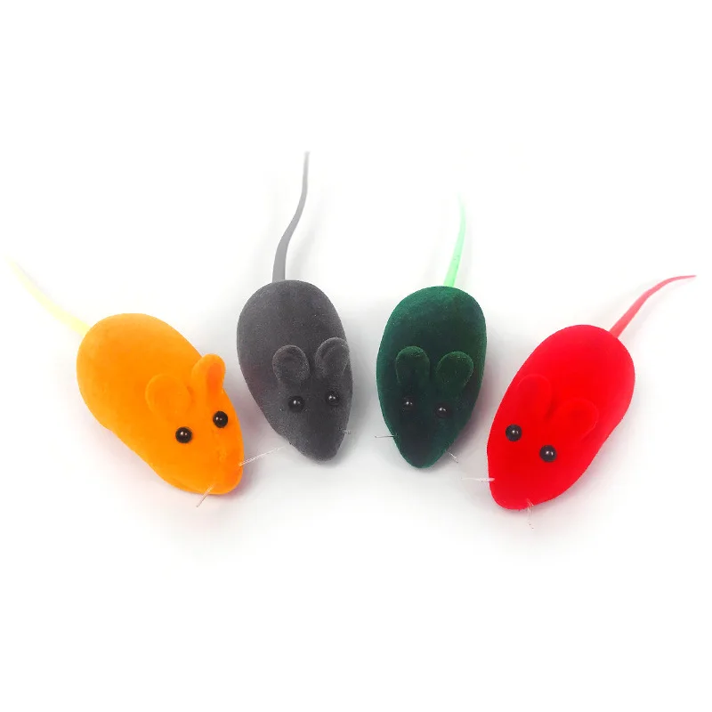 

2Pcs Pet Cat Toy Mini Mouse Squeaky Funny Cat Toy Multicolor Simulation Rat Toy for Cat Kitten Interactive Gift Pet Supplies