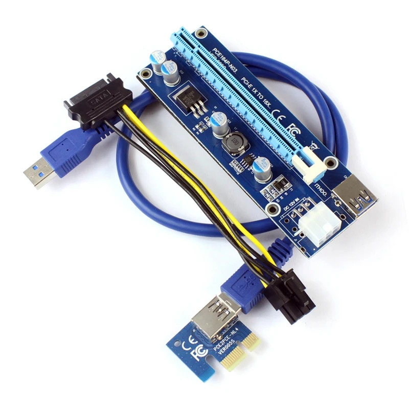 

Pci-E Express 1X 4X 8X 16X Extender Riser Card Adapter 6 Pin Dc-Dc Power Cable Gpu Riser Card Adapter For Eth Bitcoin Mining