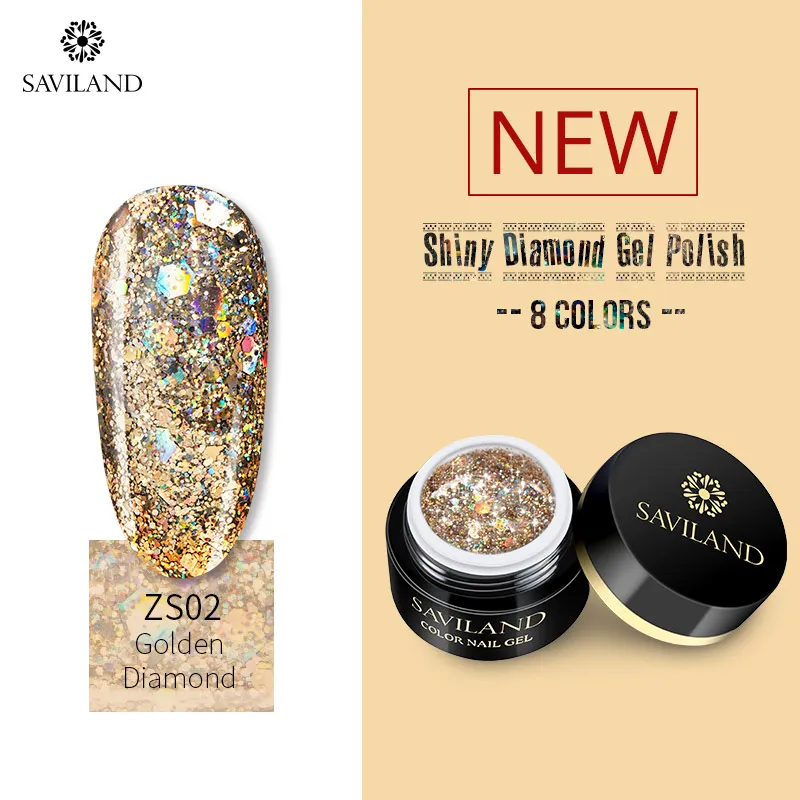 ZS02 Saviland 1 шт. УФ/светодиодный Гель-лак для нанесения краски Гель-лак для ногтей краски нарисованные блестки 12 цветов - Цвет: ZS02