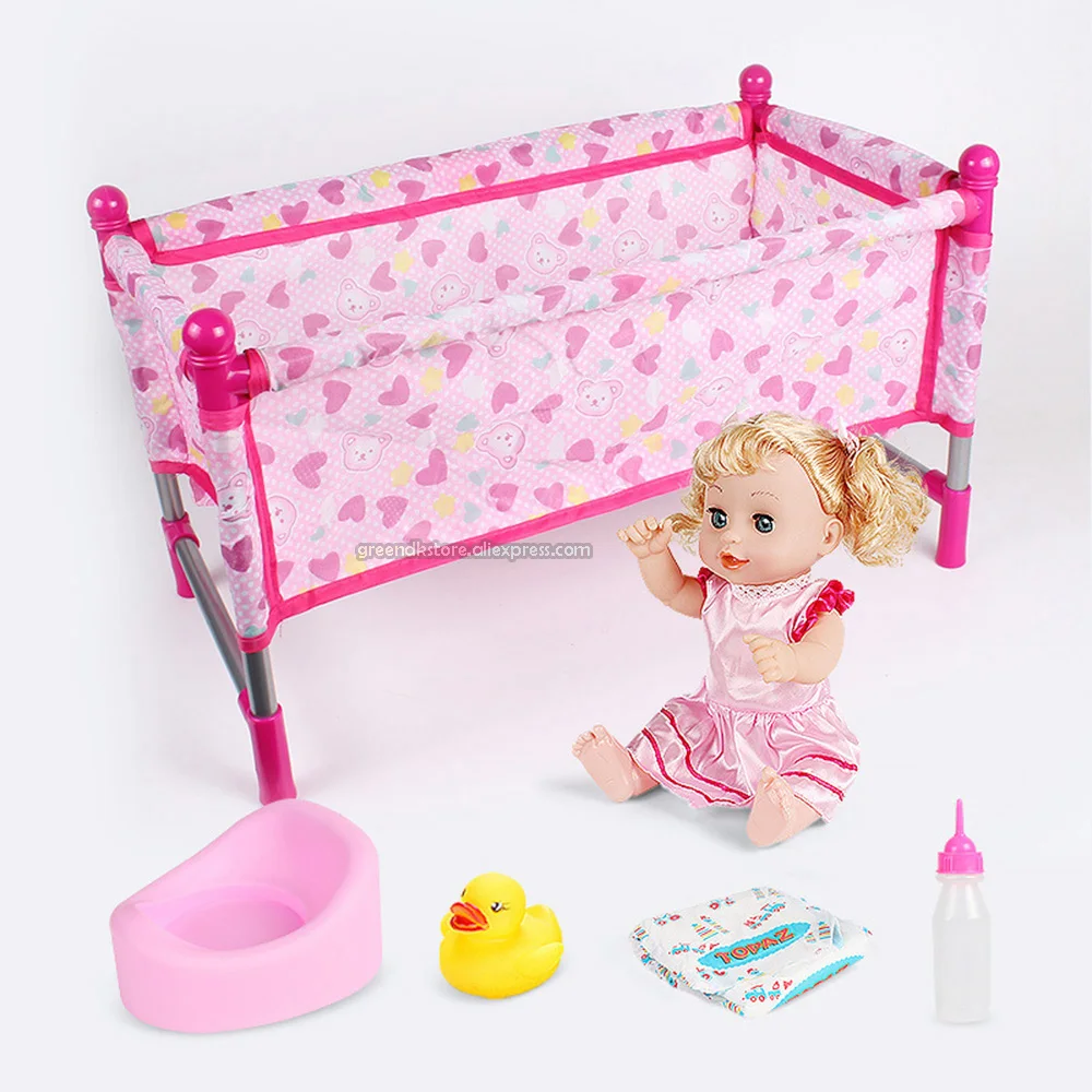 Doll House Accessories Lifelike 31CM Baby For Girls Stroller Play Simulation Furniture Toy Pretend Dollhouse | Игрушки и хобби