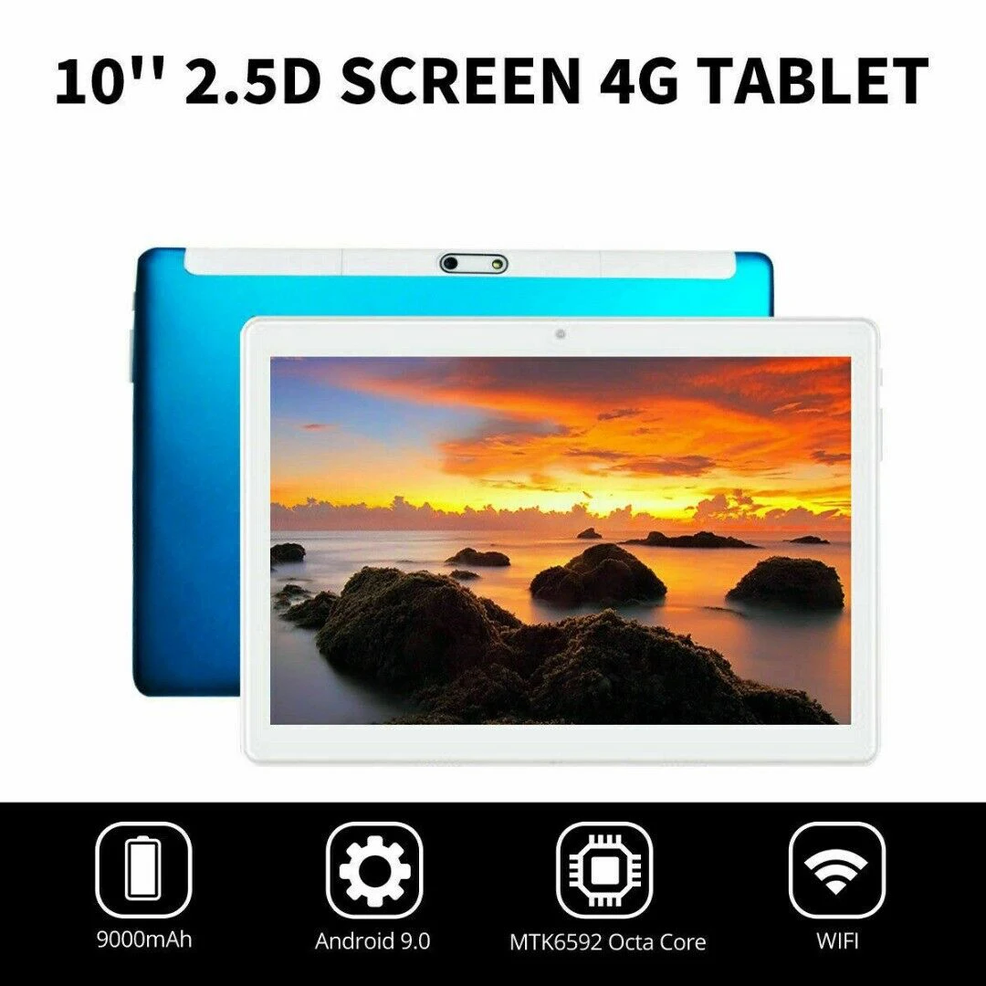 4G LTE wifi планшет Android 9,0 Pad 2.5D 10,1 дюймов HD экран wifi металлический планшет ПК Двойная камера десять ядер 4G сеть