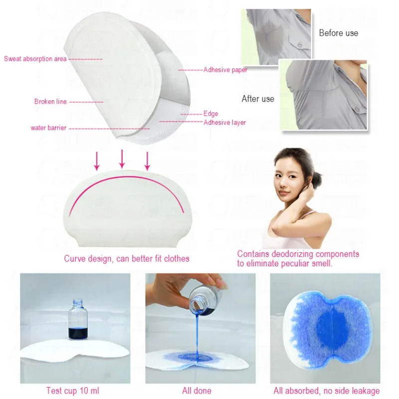 

50 упаковок, дезодорирующие прокладки для подмышек