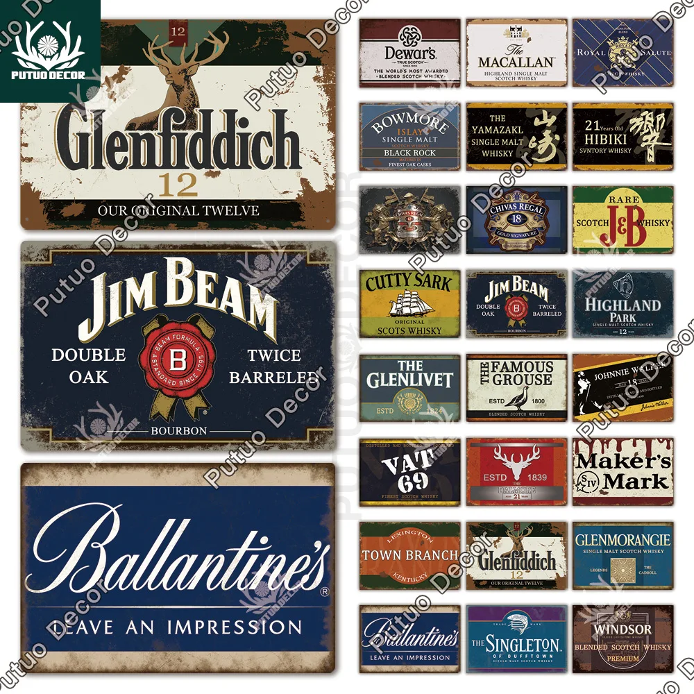 Putuo Декор виски Винтаж металлический знак жестяная вывеска декоративная