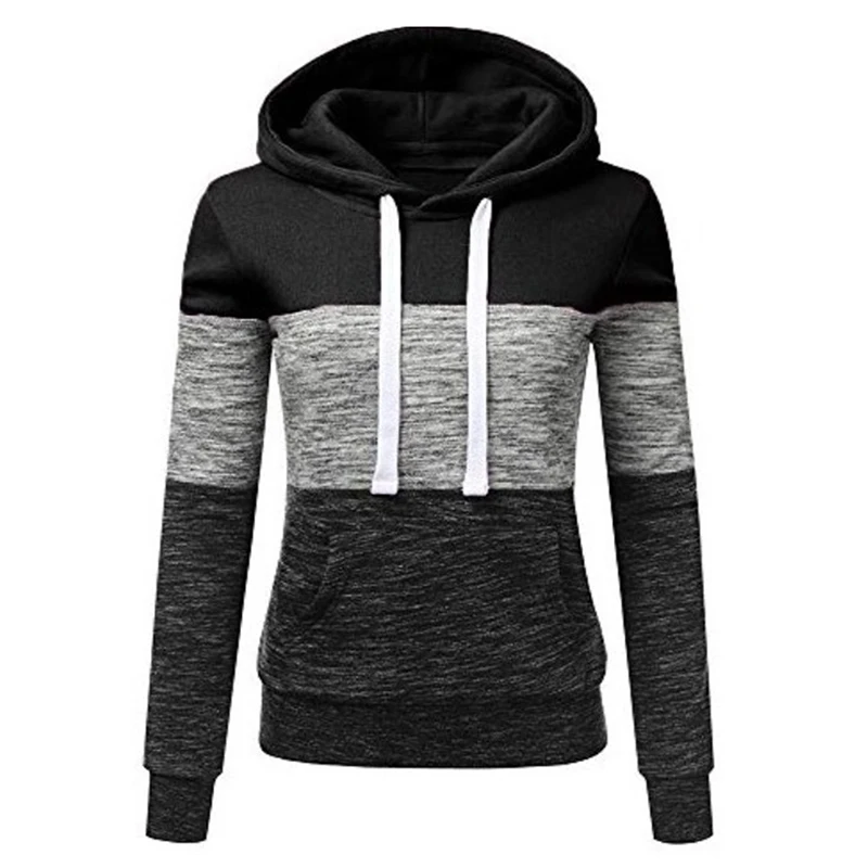 

Patchwork Hoodies Sweatshirts Women Casual Pullover Tops Jumper Sweatshirt Female Sudadera Plus Size S-5XL
