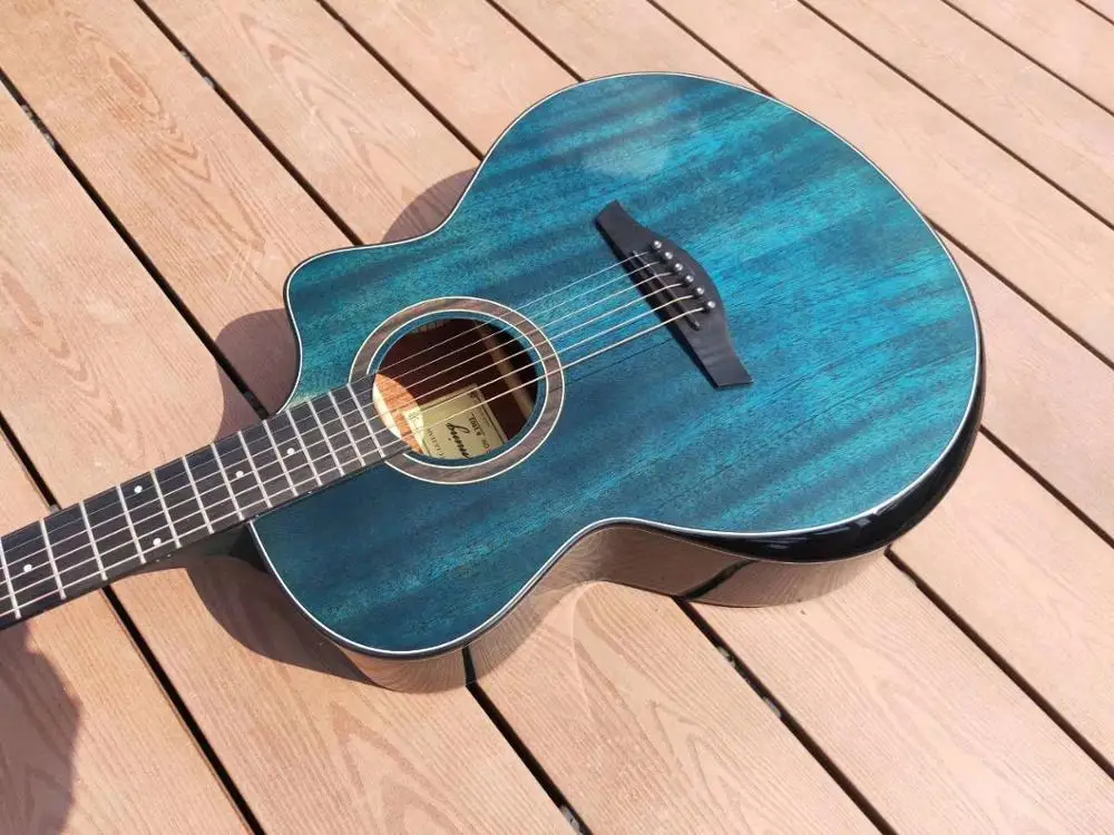 41 дюймов Акустическая гитара офисное кресло с подлокотниками в синем цвете |